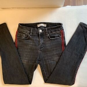 ZARA HIGH RISE DENIM JEANS 4 BLACK Y2K